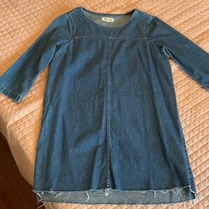 Madewell Cotton Linen Raw Hem Denim Dress -sz M